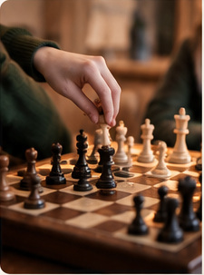 Chess being played at a club activity